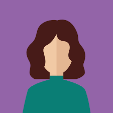 Mujer vector con camisa verde y fondo morado